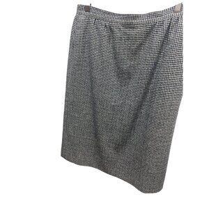 Pendleton Vintage 90's Navy Blue & White Houndstooth Pencil Skirt